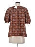 Max Studio Brown Short Sleeve Blouse Size XS - photo 2