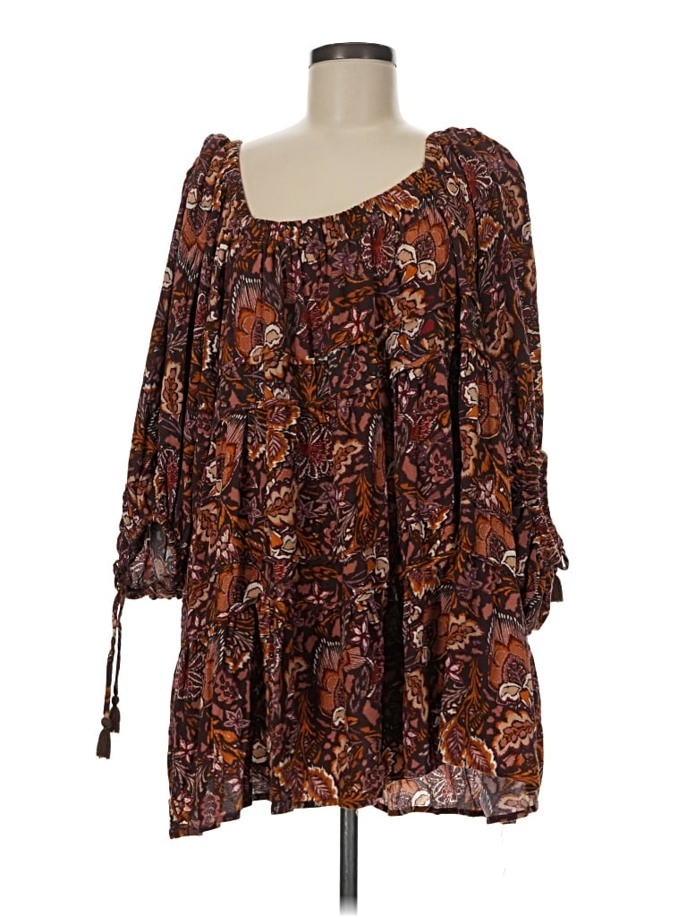 Pre-owned Olivaceous Casual Dress In Brown