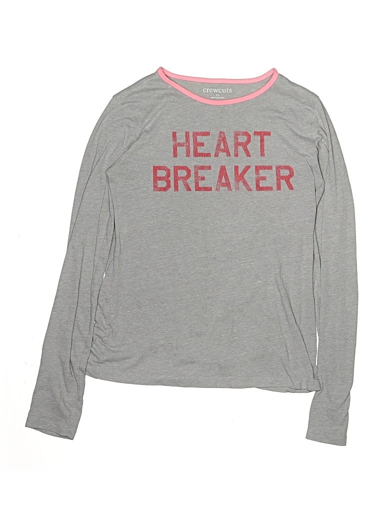 Pre-owned Crewcuts Outlet Kids' Long Sleeve T-shirt In Gray