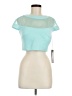 Mac Duggal Teal Short Sleeve Top Size 8 - photo 1