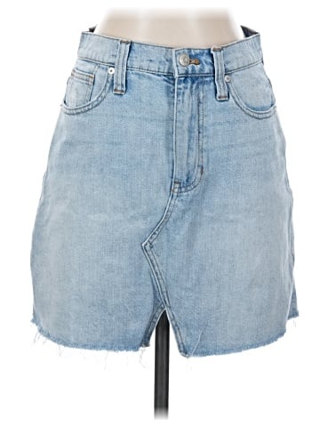 Madewell Rigid Denim A-Line Mini Skirt: Cutout Edition (view 1)