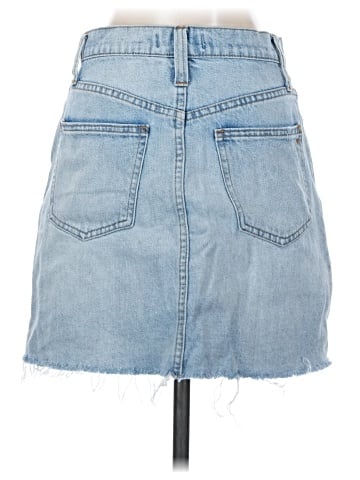 Madewell Rigid Denim A-Line Mini Skirt: Cutout Edition (view 2)