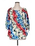 Suzanne Betro Blue 3/4 Sleeve Blouse Size 1X - photo 1