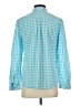 Talbots 100% Cotton Checkered-gingham Teal Long Sleeve Button-Down Shirt Size S - photo 2