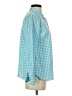 Talbots 100% Cotton Checkered-gingham Teal Long Sleeve Button-Down Shirt Size S - photo 4