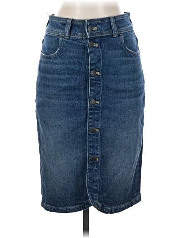 Madewell Denim Button-Front Midi Skirt in Concho Wash (view 1)