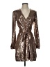 Nine West 100% Polyester Metallic Brown Cocktail Dress Size S - photo 1