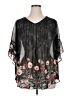 Style&Co 100% Polyester Black 3/4 Sleeve Blouse Size 1X - photo 1