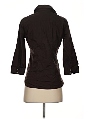 New York & Company 3/4 Sleeve Button-Down Shirt (view 2)