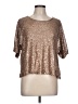 Rebecca Minkoff Metallic Gold Short Sleeve Top Size L (estimated) - photo 1
