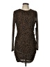 Aqua Animal Print Brown Cocktail Dress Size L - photo 1
