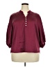 Next 100% Polyester Burgundy 3/4 Sleeve Blouse Size 18 - photo 1