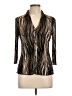 Tribal 100% Polyester Brown 3/4 Sleeve Blouse Size 10 - photo 1