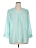 Talbots Outlet 100% Polyester Teal 3/4 Sleeve Blouse Size XL - photo 1