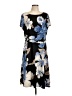 Perceptions Print Black Casual Dress Size L - photo 1