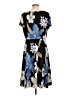 Perceptions Print Black Casual Dress Size L - photo 2