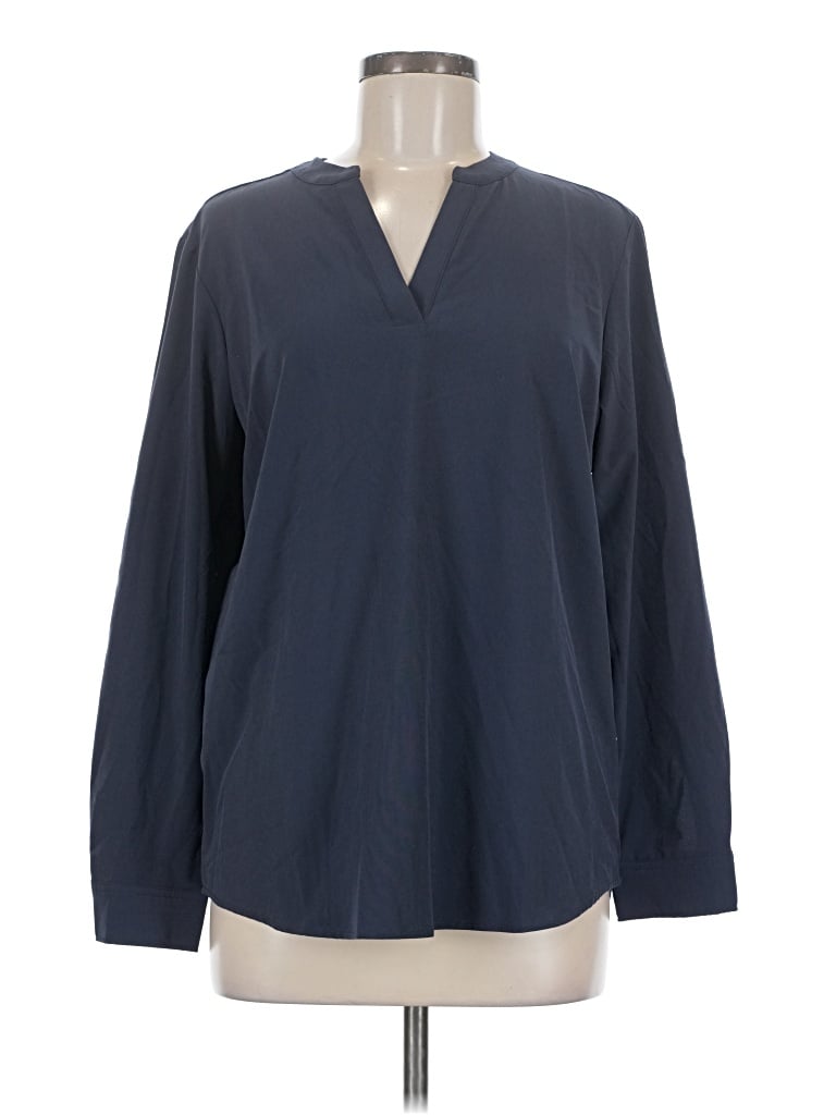 Pre-owned Assorted Brands Long Sleeve Blouse In Blue