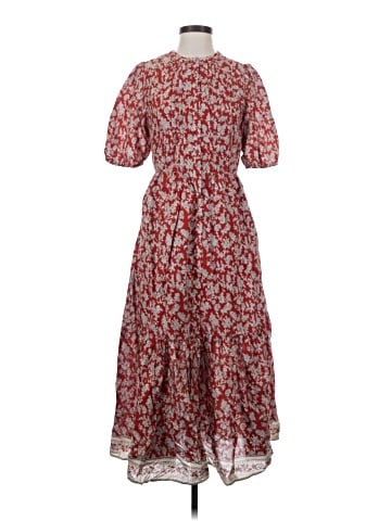 Madewell Pintucked Puff-Sleeve Midi Dress in Floral (view 1)