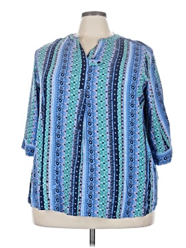 Woman Within 3/4 Sleeve Button Down Shirt