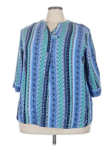Woman Within 3/4 Sleeve Button-Down Shirt (view 1)