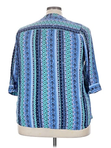 Woman Within 3/4 Sleeve Button-Down Shirt (view 2)