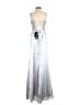 Unbranded 100% Polyester Metallic Silver Cocktail Dress Size 2 (estimated) - photo 2