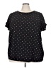Lane Bryant 100% Polyester Polka Dots Black Short Sleeve Blouse Size 24 - photo 1