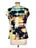 Worthington Yellow Short Sleeve Blouse Size L (petite) - photo 2