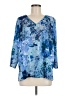 Susan Graver Blue 3/4 Sleeve Blouse Size M - photo 1