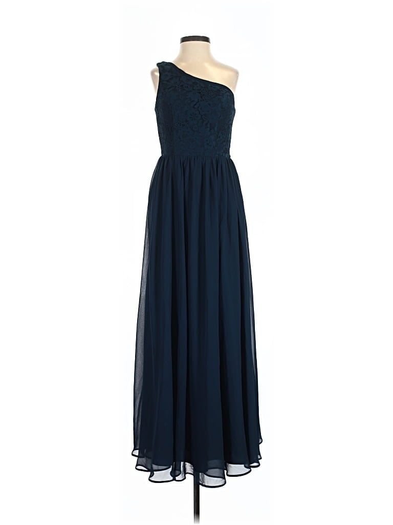Azazie Cocktail Dress - Bridesmaid: Blue Dresses - Used - Size 0