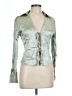 Zara Metallic Green Long Sleeve Blouse Size L - photo 1
