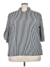 Unbranded 100% Polyester Stripes Silver 3/4 Sleeve Blouse Size 22 - photo 1