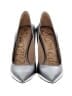 Sam Edelman 100% Leather Metallic Silver Heels Size 8 - photo 2