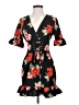 PrettyLittleThing 100% Polyester Floral Black Casual Dress Size 4 - photo 1