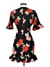 PrettyLittleThing 100% Polyester Floral Black Casual Dress Size 4 - photo 2