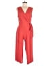Nina Leonard Solid Red Jumpsuit Size M - photo 1