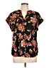 Cynthia Steffe 100% Polyester Floral Black Short Sleeve Blouse Size L - photo 1