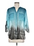 Covington 100% Polyester Teal 3/4 Sleeve Blouse Size M - photo 1
