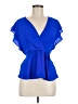 Monteau Blue Short Sleeve Blouse Size M - photo 1