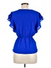 Monteau Blue Short Sleeve Blouse Size M - photo 2