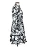 Ann Taylor 100% Polyester Print White Casual Dress Size 0 - photo 4