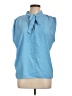 Ann Taylor LOFT 100% Polyester Blue Sleeveless Blouse Size L - photo 1