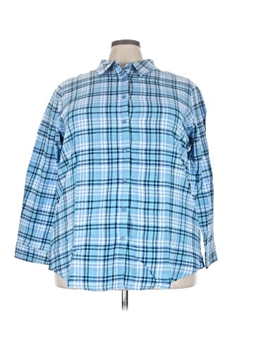 Woman Within 3/4 Sleeve Button-Down Shirt (view 1)