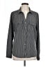 Adrienne Vittadini Stripes Gray Long Sleeve Button-Down Shirt Size L - photo 1