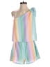Pink Lily 100% Polyester Color Block Green Pink Romper Size M - photo 1