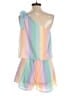 Pink Lily 100% Polyester Color Block Green Pink Romper Size M - photo 2