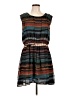 Charlie Jade 100% Polyester Stripes Brown Casual Dress Size L - photo 1
