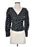 Studio F Polka Dots Black Long Sleeve Blouse Size XS - photo 1