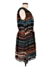 Charlie Jade 100% Polyester Stripes Brown Casual Dress Size L - photo 4