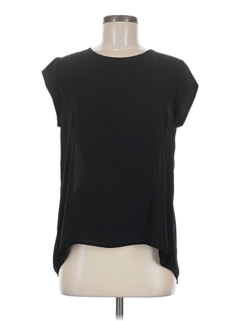 Pre-owned Pale Sky Short Sleeve Top Black Scoop Neck Tops